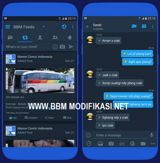 Download Aplikasi BBM Mod MidNight Blue Theme Versi 3.2.0.6 APK 