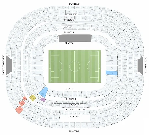 Zonas del Estadio Azteca para juego de América vs Pumas