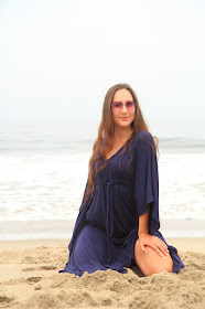 Navy Blue Kaftan Maxi Dress by Mademoiselle Mermaid