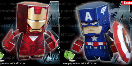 The Avengers Paper Toy Iron Man Captain America