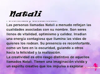 ▷ Significado del nombre Natali