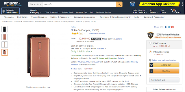 Nokia 5 Copper now available on Amazon.in