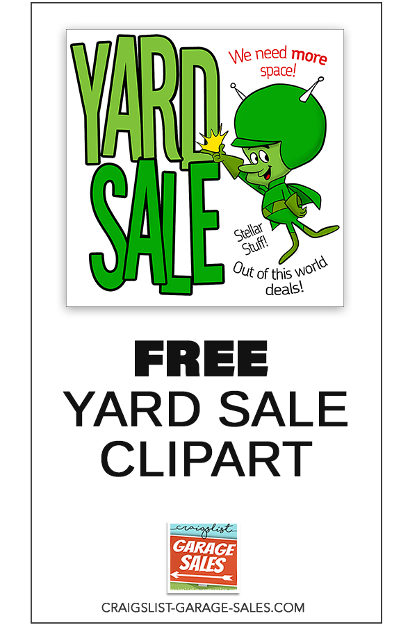 Yard Sale Spaceman - Free Yard Sale Clipart