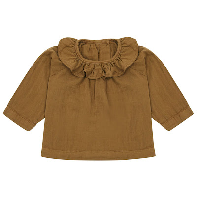 Girls Brown Muslin Blouse from Poudre Organic