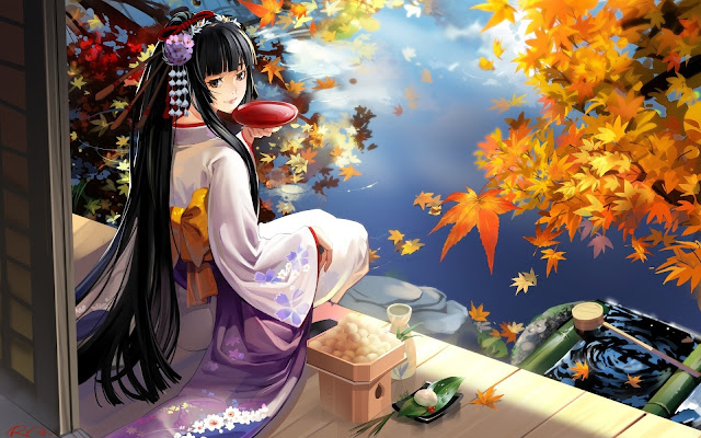 Geisha Lake Anime HD Wallpaper
