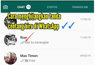 Cara menghilangkan tanda centang biru di WhatsApp Android