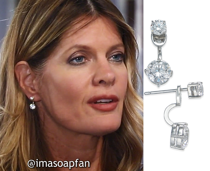 Nina Reeves, Michelle Stafford, Double Crystal Front Back Earrings, Danori, General Hospital, GH