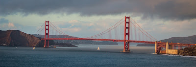 A huge suspension bridge located in San Francisco, California