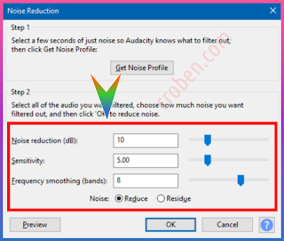 Croben.com Reduce Audio Noise Step 7