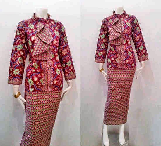 Model Baju Batik Pramugari  Motif Mawar Batik  Bagoes Solo