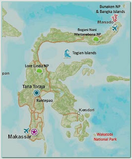 Wakatobi map, a joyful paradise tourist destination in indonesia