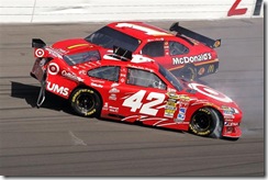 2010 Las Vegas NSCS Juan Pablo Montoya Jamie McMurray accident