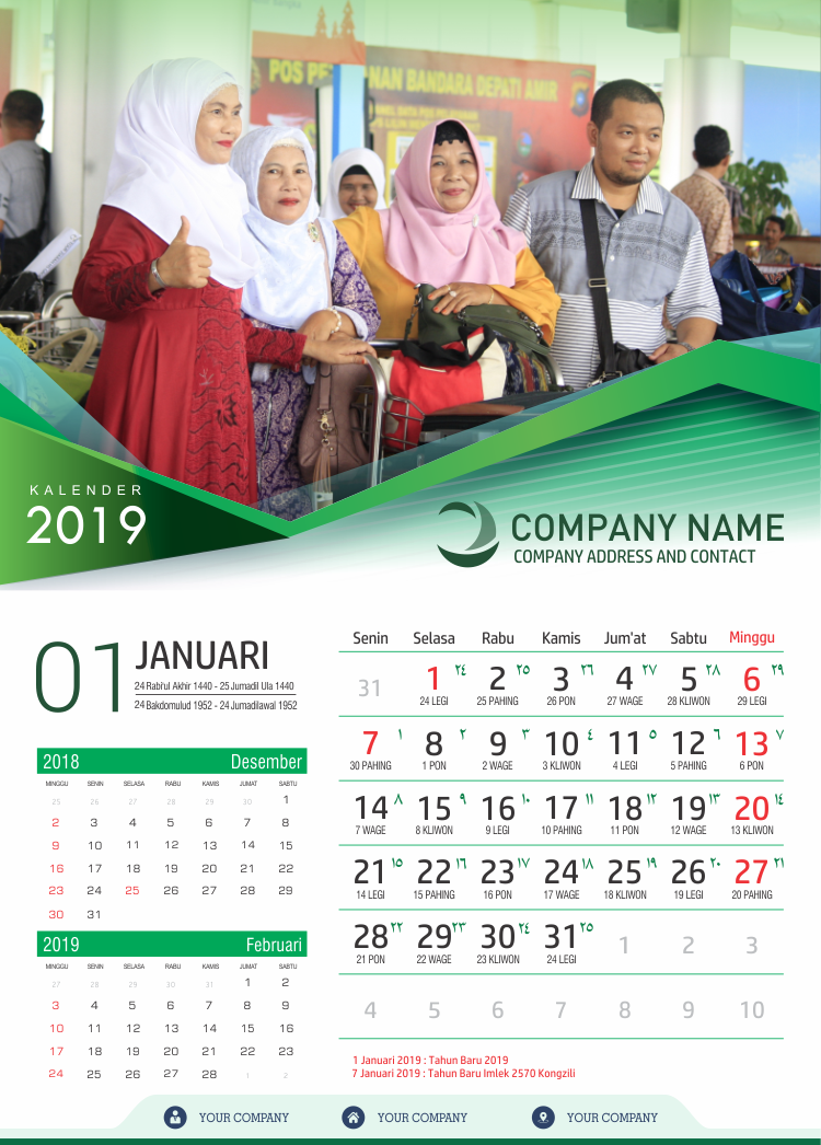 Download desain  kalender  2019 premium desain  kalender  