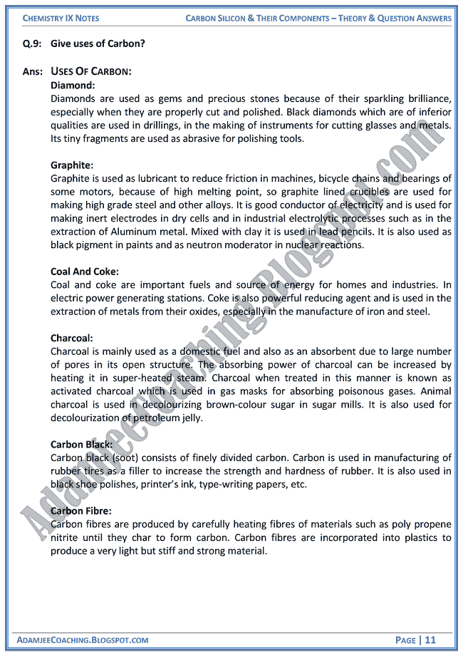 carbon-silicon-and-their-components-theory-notes-and-question-answers-chemistry-ix