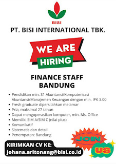 Lowongan kerja Bandung PT. BISI INTERNATIONAL TBK.