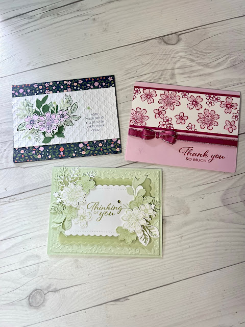 Floral Greeting Card ideas using the Stampin' Up! Petal Park Stamp Set and Punch Bundle