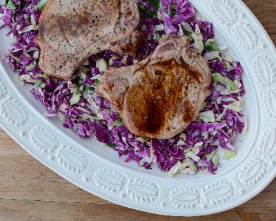 Skillet Pork Chops with Sweet Coffee Syrup, another Quick Supper ♥ KitchenParade.com. Use up that leftover coffee!