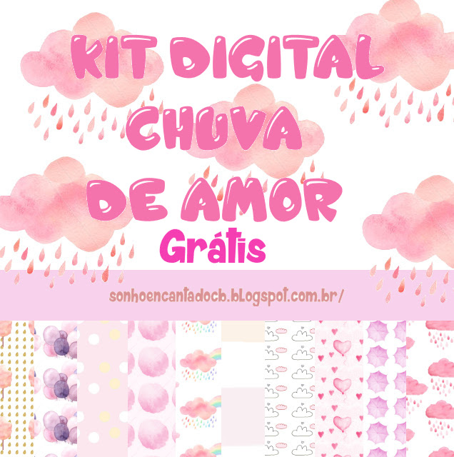 Kit Digital Chuva de amor Grátis