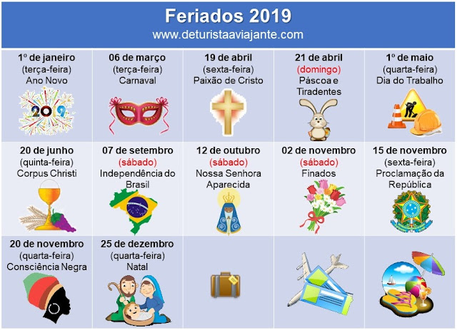 Feriados - 2019 - Brasil