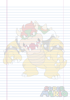 Folha Papel Pautado Bowser em PDF para imprimir folha A4