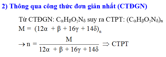 tìm công thức đơn giản nhất