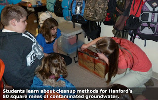 Students learn about cleanup methods for Hanford's 80 square miles of contaminated groundwater.