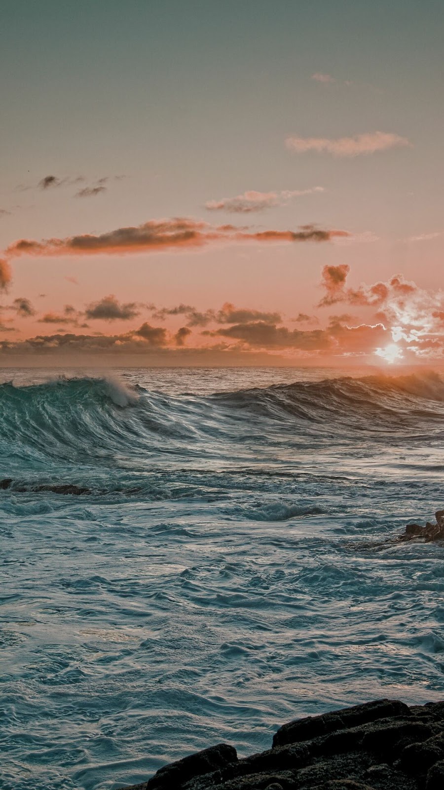  Download Wallpaper Amazing Ocean Sunset Waves, Hd, 4k Images.