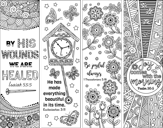 Bible verse coloring bookmarks