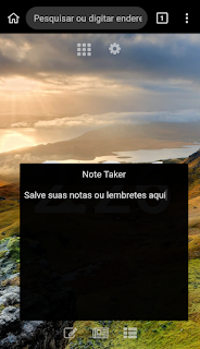 Navegador Flow, a imagem mostra uma tela onde podemos salvar notas e lembretes