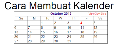 Cara Membuat Kalender Blog