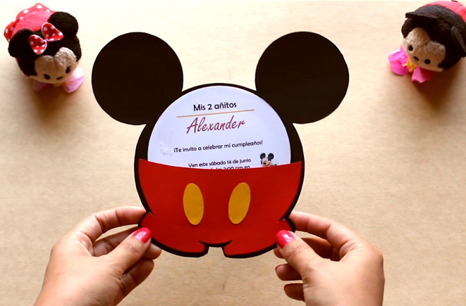 Invitacion De Mickey Para Fiestas Infantiles Partypop Diy
