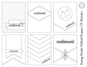 Sunny Studio Stamps: Fishtail Banner II Dies Card Sketches