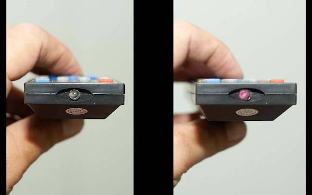 check infrared connection with camera on remote batteries