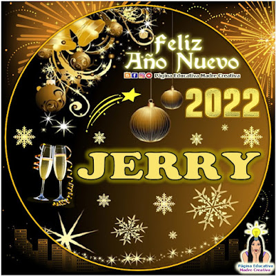 Nombre JERRY por Año Nuevo 2022 - Cartelito hombre