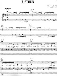 Free Piano Sheet Music for Fifteen by Taylor Swift