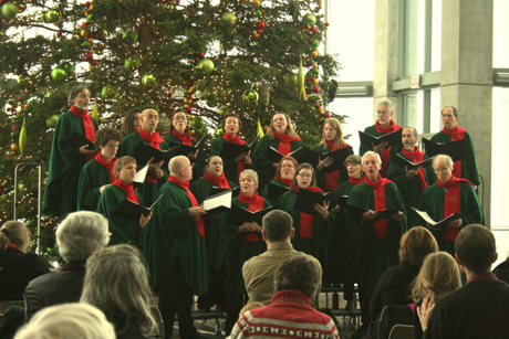 Stairwell Carollers Christmas concert, National Gallery, Ottawa