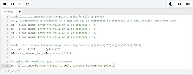 Python - Distance Between Two Points Program