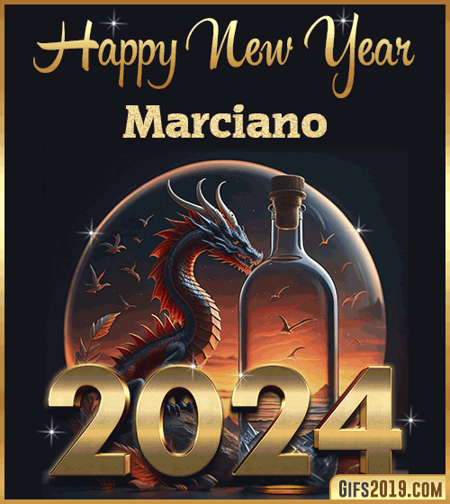 Dragon gif wishes Happy New Year 2024 Marciano
