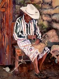 Basket Maker from Guatemala in traditional men's clothing