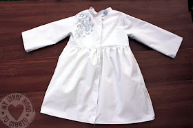 Girls White Trench Coat with Painted Design