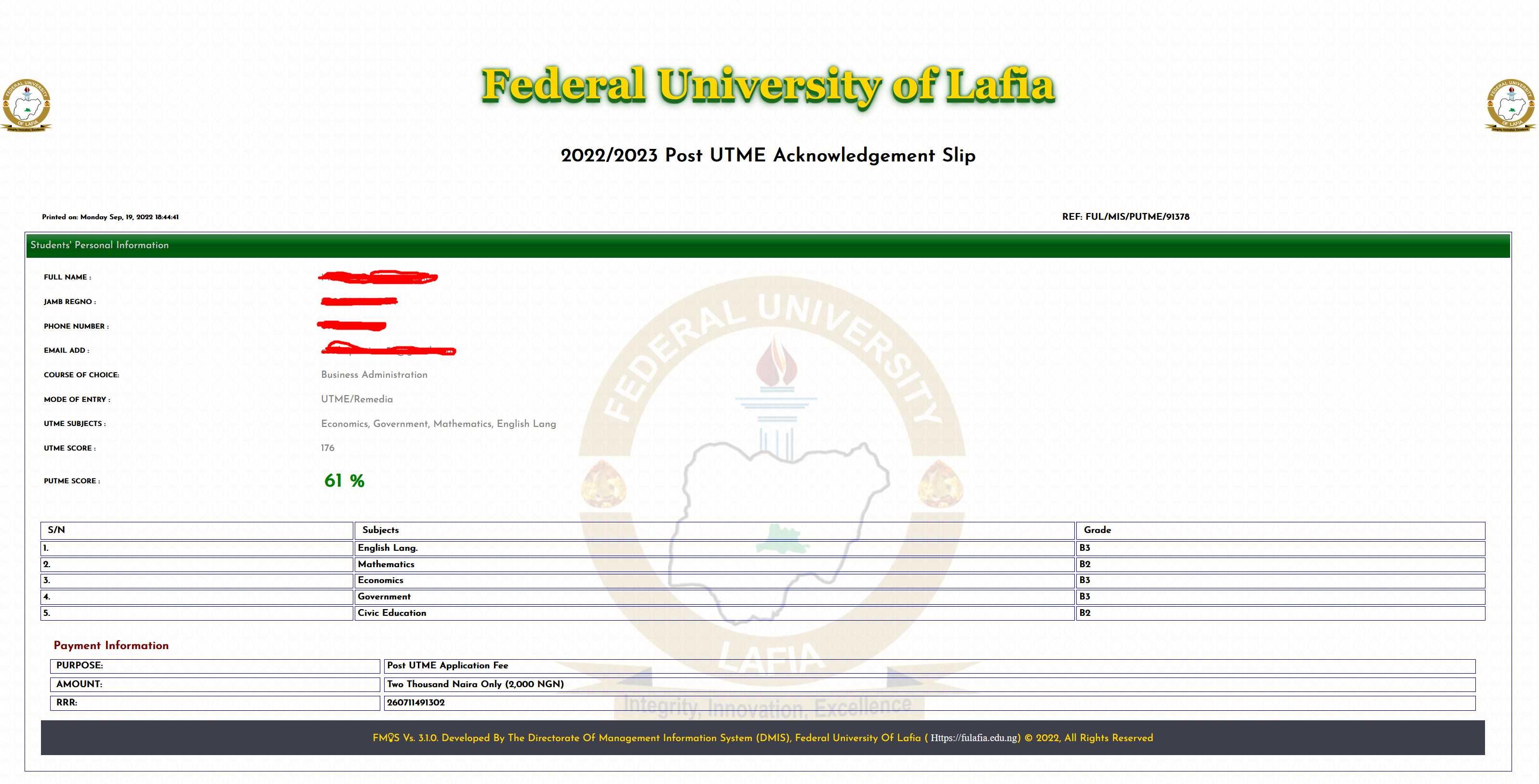 FULAFIA Post-UTME Screening Result 2022/2023 is Out