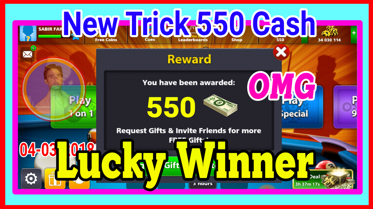 8 Ball pool 550 Cash account lucky Winner Results