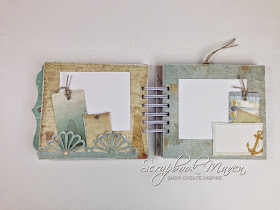 Scrapbook Maven Mini album Kit using Prima Seashore for a quick and easy album