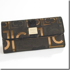 Liz Claiborne Heritage Mosaic Soft Clutch-Blk Brwn