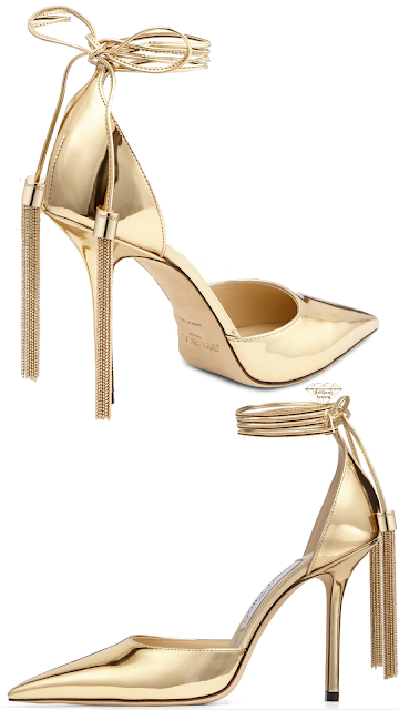♦Jimmy Choo Eris gold liquid metal leather pointed pump #jimmychoo #shoes #gold #brilliantluxury