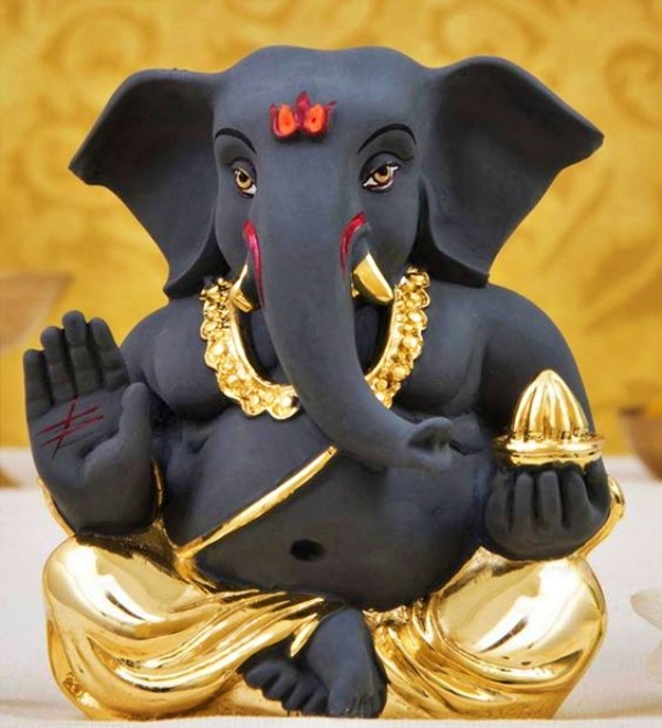 Ganesh Chaturthi , golden Ganesha idol, Lord Ganesh 4K hd wallpapers