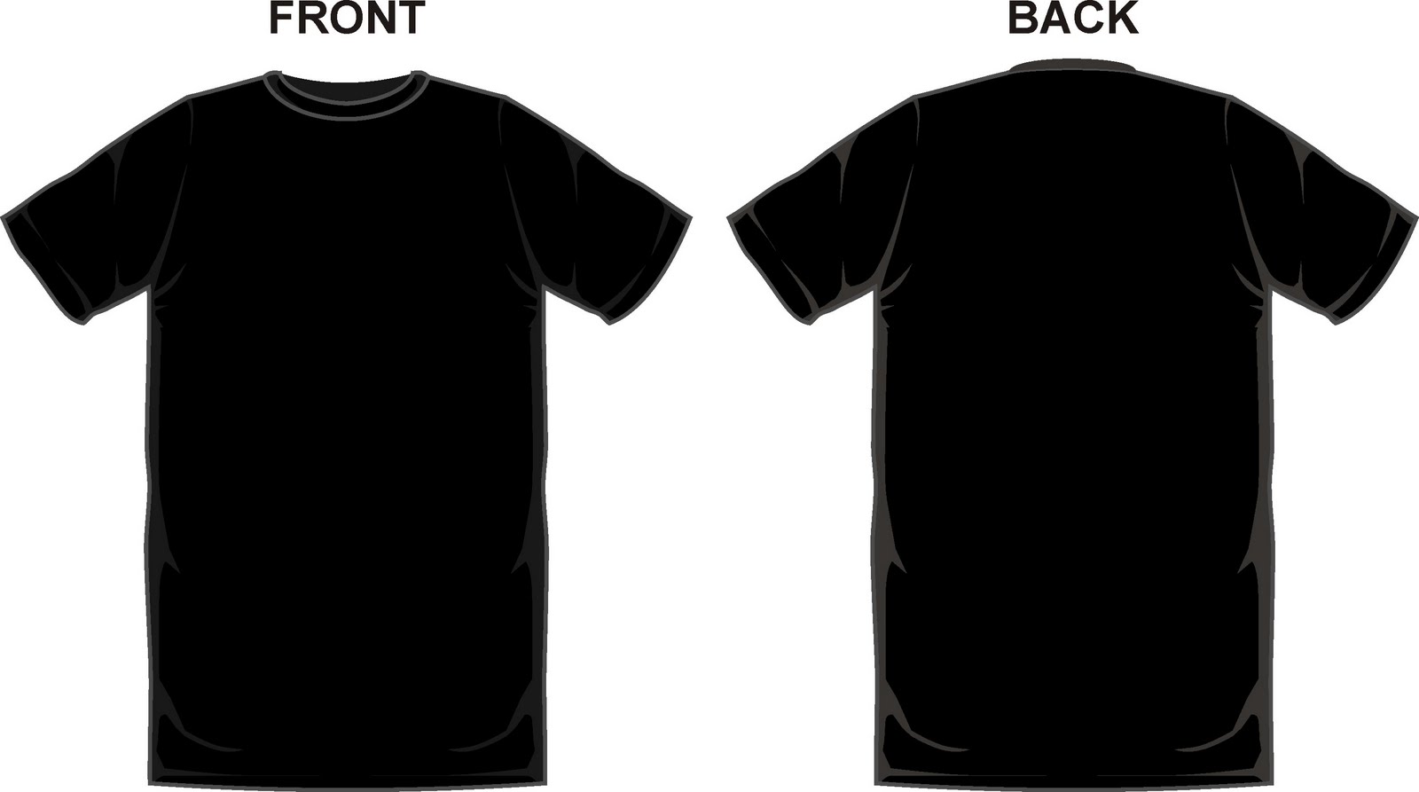 Download Blank Black T Shirt Front And Back Psd | Joy Studio Design ...