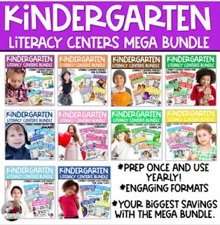 Looking for monthly literacy center ideas to use all year long? Grab this Mega Bundle for fun filled activities with engaging themes to use every month of the year.