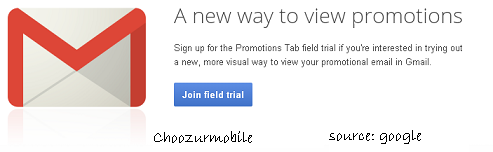 gmail field trial for promotions grid view