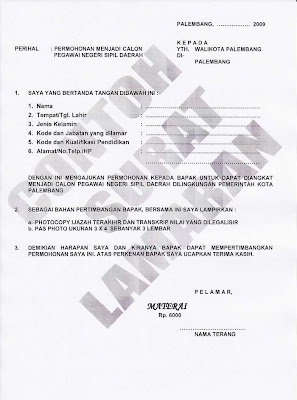 Contoh Surat Lamaran Kerja